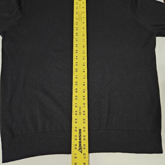 Men's UNTUCKit 100% Extra Fine Merino Wool Black Collared 1/4 Zip Sweater XL B23 - Picture 4 of 4